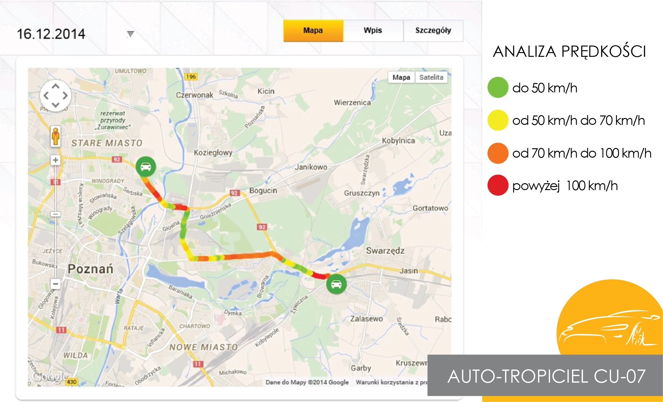 Auto-tropiciel CU-07 - monitorowanie pojazdów